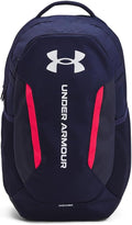 Under Armour Unisex-Adult Hustle 6.0 Backpack, (412) Midnight Navy/Midnight Navy/White, One Size Fits Most