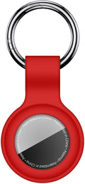 Linsaner Compatible with AirTag Case Keychain for Air Tag Holder Silicone for AirTags Key Ring Cases Tags Chain for Apple for AirTag GPS Item Finders Accessories，Red