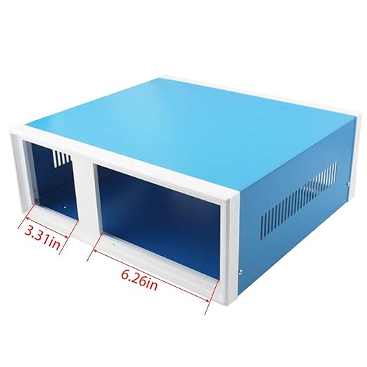 Zulkit Junction Box Blue Metal Project Box DIY Electric Enclosure Case Preventive Case Electrical Box 12.2 x 11.2 x 4.5 inch