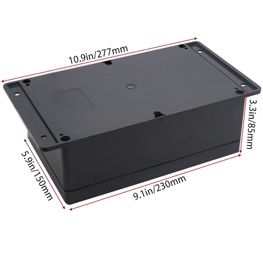 Watertight Junction Box, IP67 Waterproof Project Box Durable ABS Plastic Electronic Enclosure Case for DIY Electrical Project with Wall Fixed Ear 9.06" x 5.91" x 3.35"(230 x 150 x 85 mm)