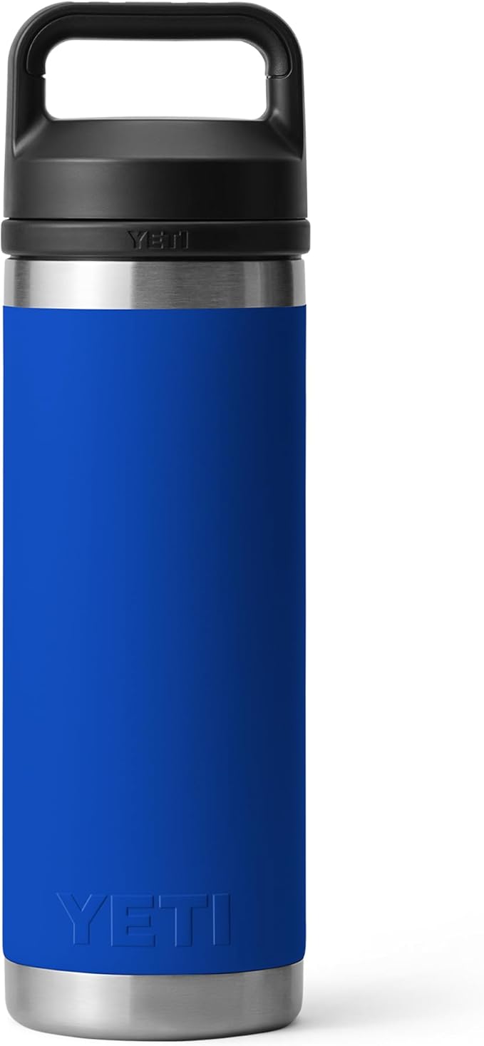 YETI Rambler 18 oz Bottle, Leakproof, Vacuum Insulated, Stainless Steel with Chug Cap, Royal Blue
