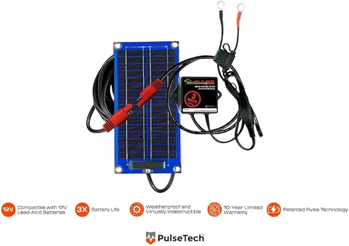PulseTech SolarPulse Solar Battery Charger Maintainer, 3 Watt