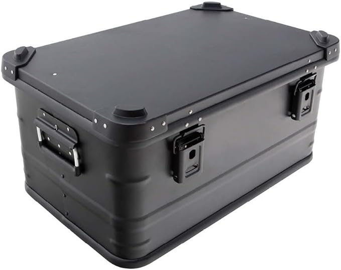 Overland Vehicle Systems Aluminum Box Storage 53QT - Universal Purpose - Heavy Duty Foldable Handles - Heavy Duty Nylon Interior Straps - Boxes are Stackable