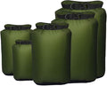 Pimoys 5 Pack Waterproof Dry Sacks, Lightweight Outdoor Dry Bags 20L /12L / 10L/ 6L/ 3.5L Ultimate Dry Bags for Kayaking Camping Rafting Boating