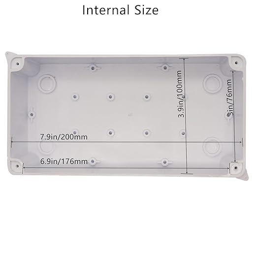 Electrical Box, Outdoor Waterproof Box IP65 Junction Box with Reserved Holes,ABS Plastic Project Box Power Cord Enclosure White 2Pcs 7.9 x 3.4 x 2.8 inch(200x100x70mm)