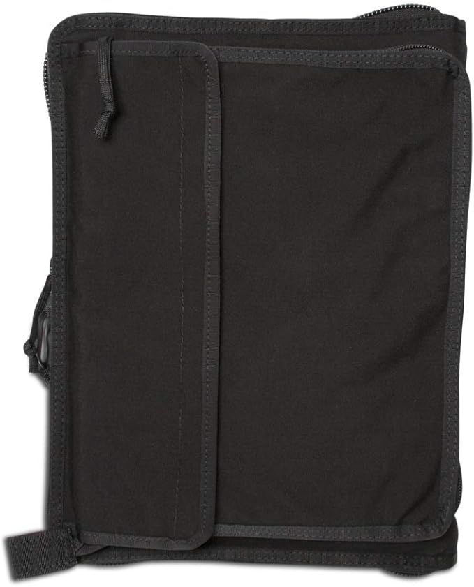 Tactical Admin Notebook Cover System, Zippered Map Case, Fits US Standard & A4 Notebooks (Black)