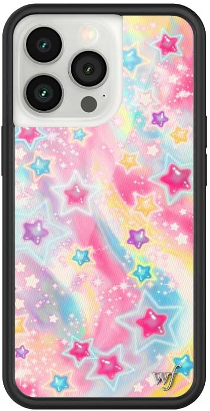 Wildflower Cases - Compatible with iPhone 13 Pro | Protective Black Bumper, 6.5ft Drop Test Certified, Women Owned Small Business | Stars Pink Purple Orange Cute Trendy | Collab - Miranda Rae