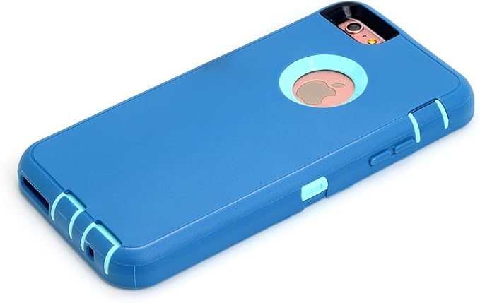 AICase iPhone 6 Case, iPhone 6S Case [Heavy Duty] Built-in Screen Protector Tough 3 in 1 Rugged Shockproof Cover for Apple iPhone 6/6S (Ocean Blue/Aqua Blue)
