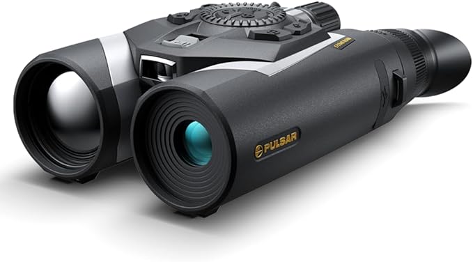 Pulsar Symbion DXT50 LRF Thermal and Digital Night Vision Binoculars with Laser Range Finder, 1280x1024 12 µm Sensor, 2-16x Magnification, Long Range Binoculars