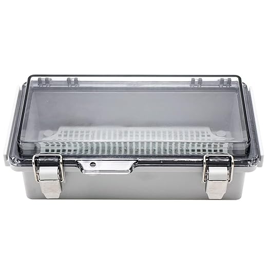MAKERELE Small Outdoor Junction Box Waterproof Electrical IP67 Plastic Enclosure for Electrical Project with Transparent Cover Outside Size 7.9×3.9×2.8 inch(200×100×70mm)