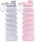 Nefeeko Collapsible Water Bottle, 26oz Silicone Foldable Water Bottles Leakproof BPA Free Travel Water Bottles with Carabiner, Portable Sport Water Bottles for Camping,Hiking Outdoor Indoor Sport