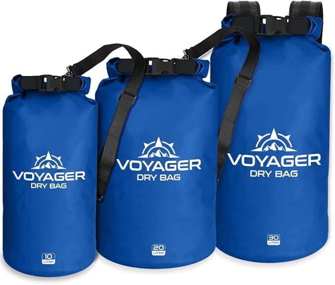 EcoGear FX Heavy Duty Waterproof Dry Bag Voyager Series – Durable Roll Top Compression Bag –Kayaking, Rafting, Boating, Hiking, Fishing and Camping