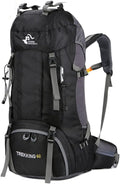Bseash 60L Waterproof Hiking Camping Backpack with Rain Cover, Large Outdoor Sport Travel Daypack Rucksack for Climbing