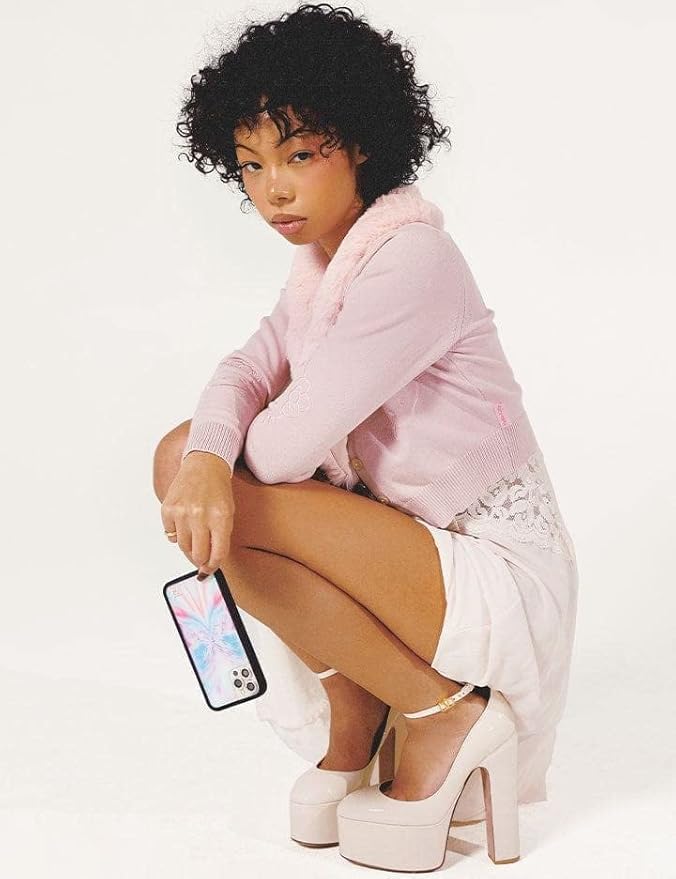 Wildflower Cases - Compatible with iPhone 13 Pro | Protective Black Bumper, 6.5ft Drop Test Certified, Women Owned Small Business | Purple, White, Aura, Modern, Trendy, Cute | Manifest