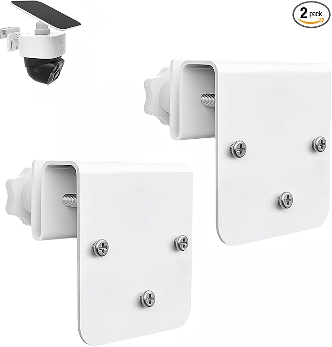 2 Pack Gutter Mount Bracket for Eufy Security SoloCam S340/E30/E42 and 4G LTE Cam S33, Stainless Steel Gutter Mount for Solar Security Camera, No-Drill Installation