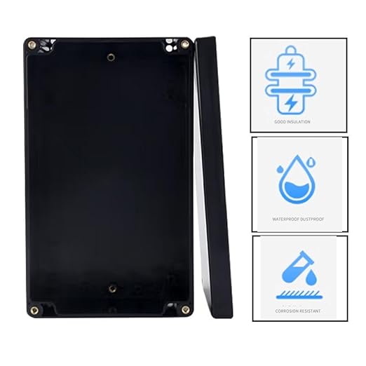 Project Box for Electronics -Electrical Enclosure, Junction Box ABS Plastic Dustproof Waterproof IP65, with 4 PCS M16 Cable Glands Black (6.22x3.54x2.36 inch (158 x 90 x60 mm)