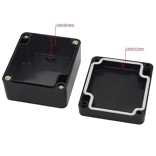 LeMotech Electrical Box ABS Plastic Project Box IP65 Waterproof Junction Box Project Case Universal Enclosure for Electronics Black 2.48x 2.28x 1.37 inch(63x58x35mm)(Pack of 2)