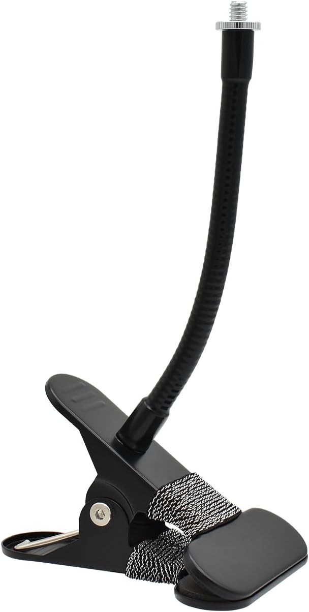 Holicfun Clip Mount for Ring, Blink, Eufy, Google Nest, Wyze, and Arlo Indoor Outdoor Cameras, 15cm Gooseneck Arm, Flexible Adjustment, Strong Clamp, Black