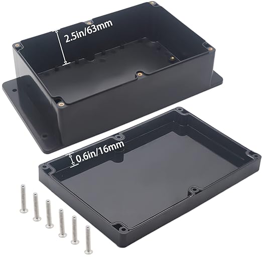 Watertight Junction Box, IP67 Waterproof Project Box Durable ABS Plastic Electronic Enclosure Case for DIY Electrical Project with Wall Fixed Ear 9.06" x 5.91" x 3.35"(230 x 150 x 85 mm)
