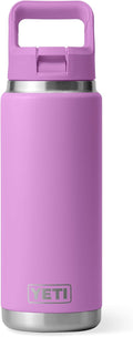 YETI Rambler 26 oz Bottle, Vacuum Insulated, Stainless Steel with Color Matching Straw Cap