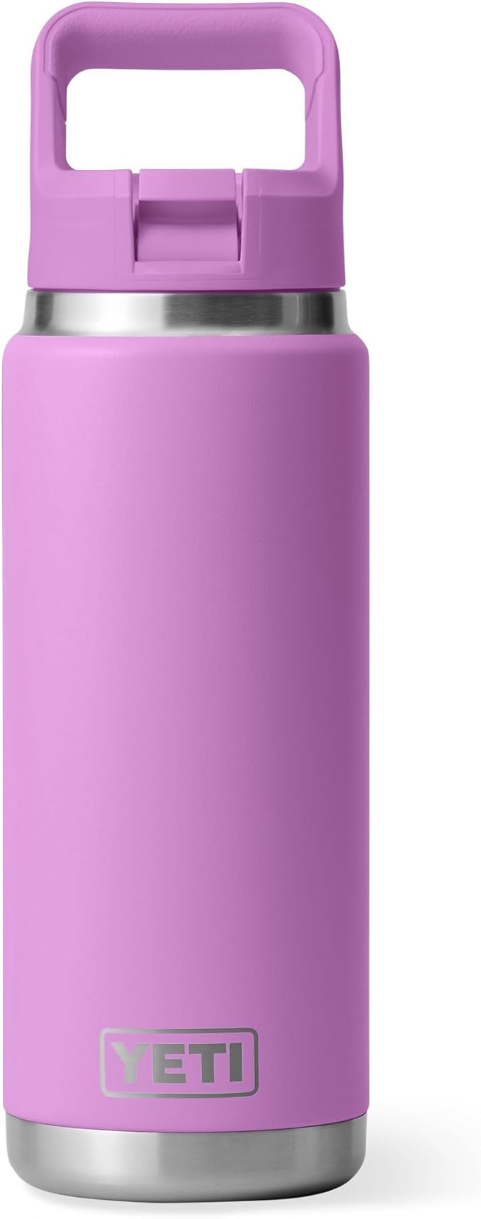 YETI Rambler 26 oz Bottle, Vacuum Insulated, Stainless Steel with Color Matching Straw Cap