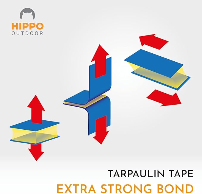 Tarpaulin Repair Tape - Heavy Duty Repairs Duck Tape, Blue Duct Tape, uv Protected and Waterproof, Protect Against Chafe wear and Tear 16 ft Tape roll (1250)