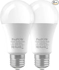 Radar Motion Sensor Light Bulbs, A19 12W (100 Watt Equivalent) Daylight E26 Outdoor Auto on/Off Motion Detector Lights for Outside, Porch, Garage, Driveway, Patio,(1100LM, 2-Pack)