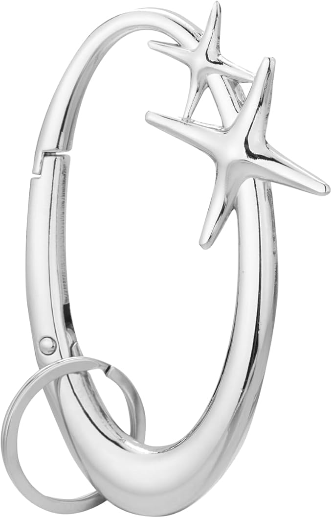 Y2K Cute Star Carabiner Keychain Cool Belt Loop Clip Starlight Heavy Duty Carabiner Clasp Snap Hook Holder Key Buckle