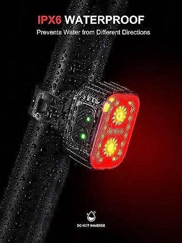 Cuvccn Bike Lights Super Bright, Rechargeable Bicycle Lights Set Multiple Modes, Waterproof Bike Lights for Night Riding/Cycling Safety, Front and Back Bike Reflectors Light, Long Battery Life