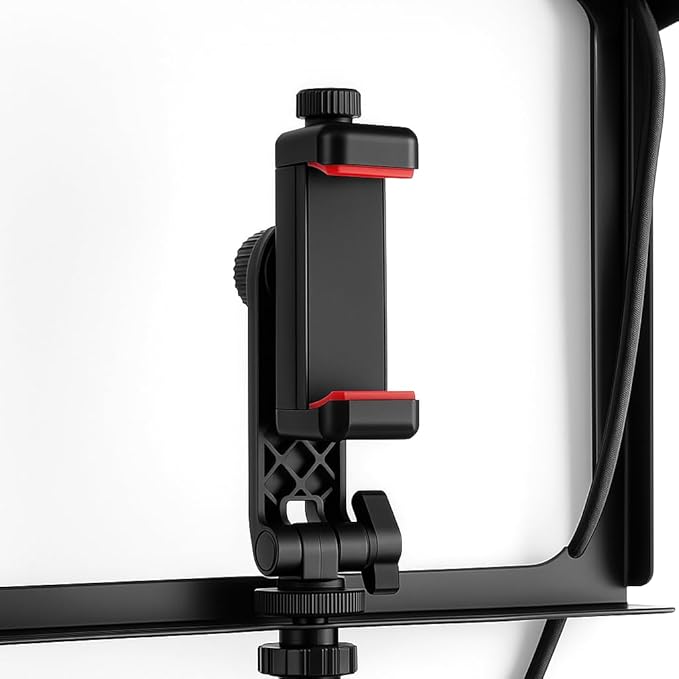 CAMWAY Adjustable Phone Fence Mount with Sunshade - Outside Universal Holder for Smartphone, GoPro, Mevo Start,Action Cameras,Include Hanging Bag,Phone Shade for Recording Tennis Baseball,etc