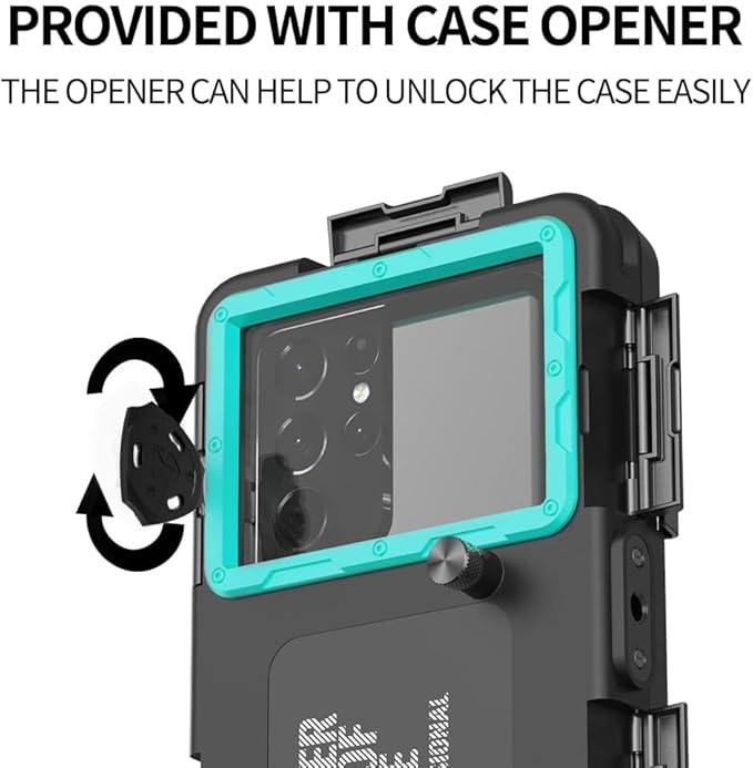 Hllhunkhe Universal Underwater Phone Case for Snorkeling, Professional Diving Waterproof Phone Case for iPhone 7-17 Pro/Pro Max/Plus/Mini, Galaxy S10-S25 Ultra/Plus and Most Phones,Black/Teal