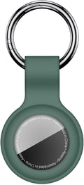 Linsaner Compatible with AirTag Case Keychain for Air Tag Holder Silicone for AirTags Key Ring Cases Tags Chain for Apple for AirTag GPS Item Finders Accessories，Dark Green
