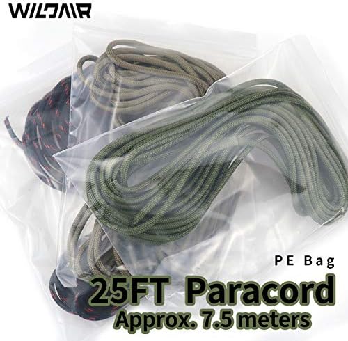 WILDAIR Paracord Survival Paracord Parachute Fire Cord Survival Ropes 4-in-1 U.S. Military Type III with Integrated Fishing Line Fire-Starter Tinder
