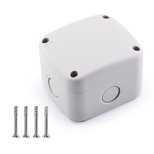 Nineleaf Waterproof Junction Box,IP66 Weatherproof Electrical Project Boxes,3.3 x 2.8 x 2.3 inch,Universal PVC/ABS Plastic Project Enclosure Box,White