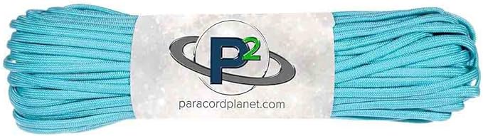 Paracord Planet Solid Color 550lb Paracord – 7 Strand Type III Nylon Cord for Indoor and Outdoor Tasks – Turquoise (25 ft)