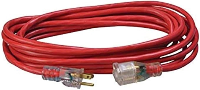 Southwire 25ft SJTW 14/3 Outdoor Ext Cord W/ Lighted End (Red)