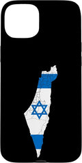 Israel National Flag Distressed Map Case for iPhone 15 Plus