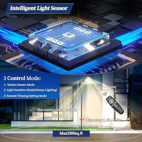 Ofuray Solar Street Lights Outdoor,Solar Security Flood Lights Parking Lot Lights Commercial Dusk to Dawn, 6500k Waterproof Led with Remote Control Motion for Street,Court,Barn (Of-7200W 600000Lm)