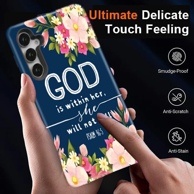 Compatible for Samsung Galaxy A26 5G Case, Dual Layer Heavy Duty 2 in 1 Shockproof Protective Phone Case,Christian God Bible Verse