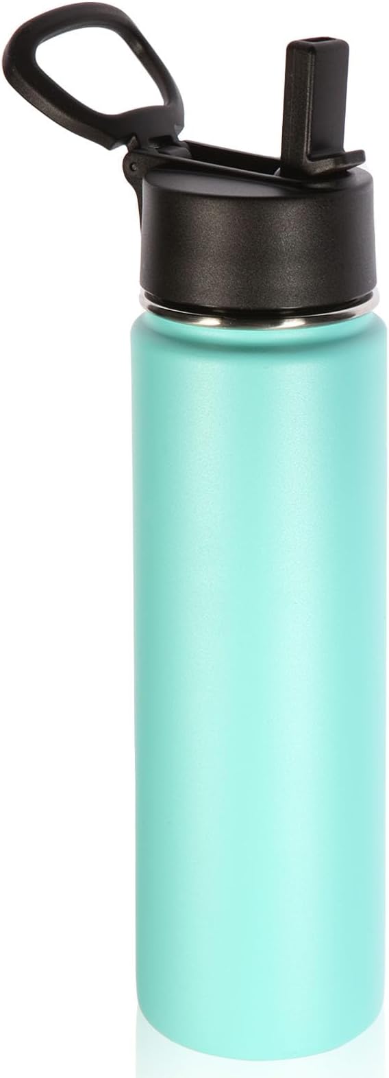 Volhoply 24 Ounce Insulated Water Bottle with Straw Lid,Stainless Steel Wide Mouth Sport Bottles with Handle,Double Wall Vacuum Cups Keep Cold,Reusable Travel Thermal Cups For Holder,Gym(Mint,1)