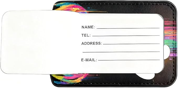 2Pcs Vibrant Deer Luggage Tags for Suitcases, 2.83x4.53 Artistic Animal ID Labels with Privacy Cover, Neon Geometric Bag Tags for Backpacks, Travel Gifts for Men & Women, Set of 2