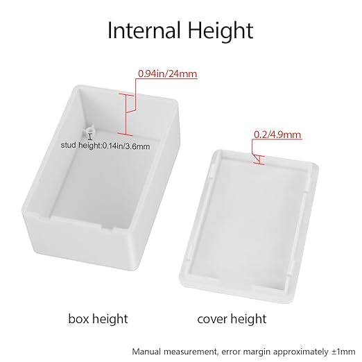 LeMotech Project Box 10 Pieces ABS Plastic Electrical Project Case Small Junction Box for Electronics White 2.76 x 1.77 x 1.14 inch (70 x 45 x 29 mm)