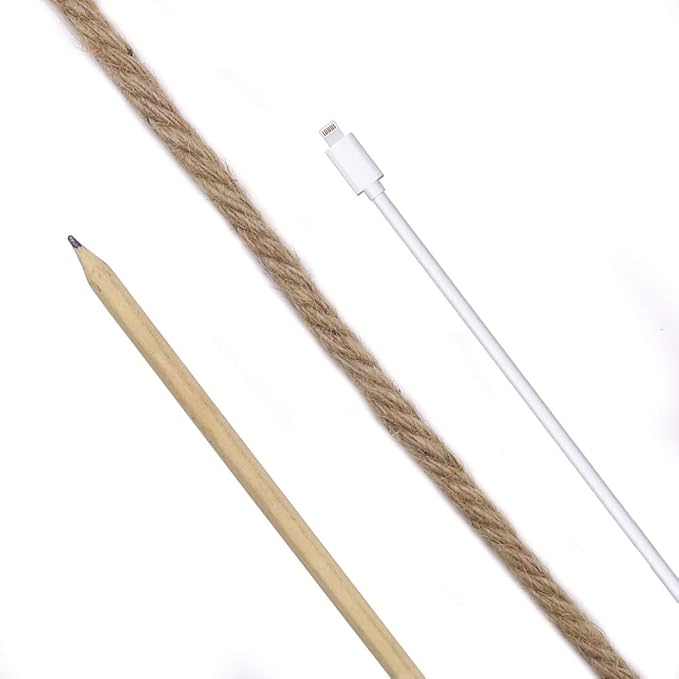 Vivifying 50 Feet 10mm Jute Rope, Natural Heavy Duty Twine for Crafts, Cat Scratching Post, Gardening, Bundling and Hanging
