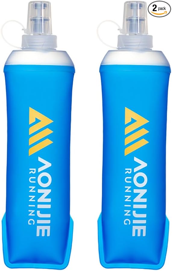 AONIJIE TPU Soft Flask Water Bottle Collapsible Running Flask for Hydration Pack, BPA Free, Wide Opening, for Outdoor Sports Hydration