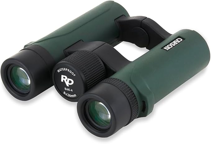Carson RD Series 8x26mm Open-Bridge Waterproof Compact Binoculars (RD-826), Green