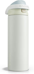 ENCOOL Leakproof Insulated Water Bottle with Straw Dual-Sip Water Bottle Bag-Safe Design for Work, Commute & Gym – Keeps Drinks Cold All Day, 24 oz, Cloud-Hill White