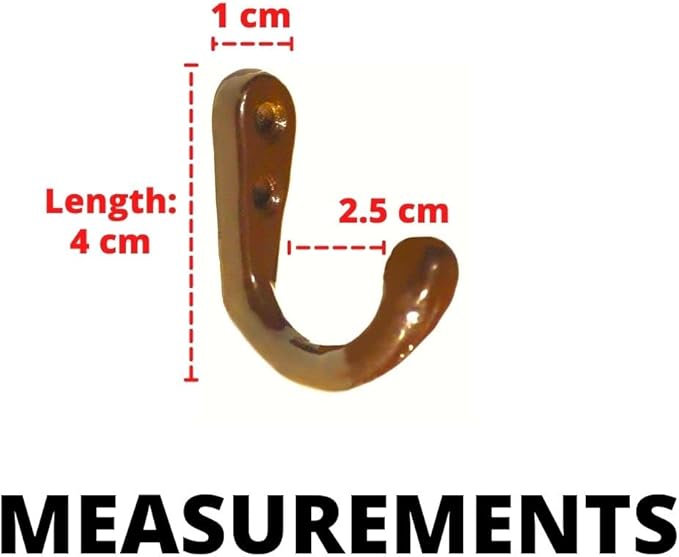 FAPBADRI Multipurpose Hooks, Used to Hang Clothes, Bags, Coats, Curtain Hold Backs, Keys, Colour - Brown, Material - Aluminium, Screws and Wallplugs Included, Pack of 2 Pieces