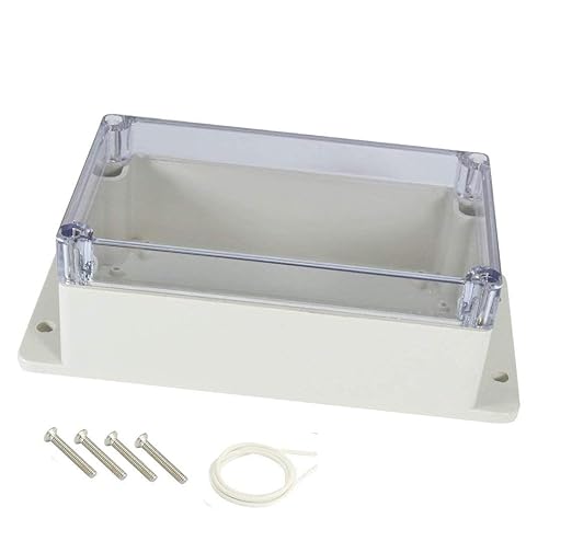 YXQ Junction Box Transparent Cover 6.2 x 3.5 x 2.5 inch IP65 Waterproof Wall Hang ABS Project Case Enclosure w Hole Cable Wire Connect Power(158mmx90mmx64mm)