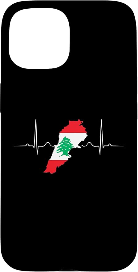 Lebanon Heart Lebanese Heartbeat Vintage Lebanon Map Case for iPhone 15