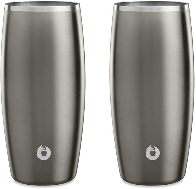 SNOWFOX Insulated Beer Glasses, Premium Vacuum Insulated Stainless Steel for Cold Drinks, Guiness Glasses, Set of 2, Lightweight Pint Glasses, Gift for Men, Home Bar Accessories, 18oz, Olive Grey